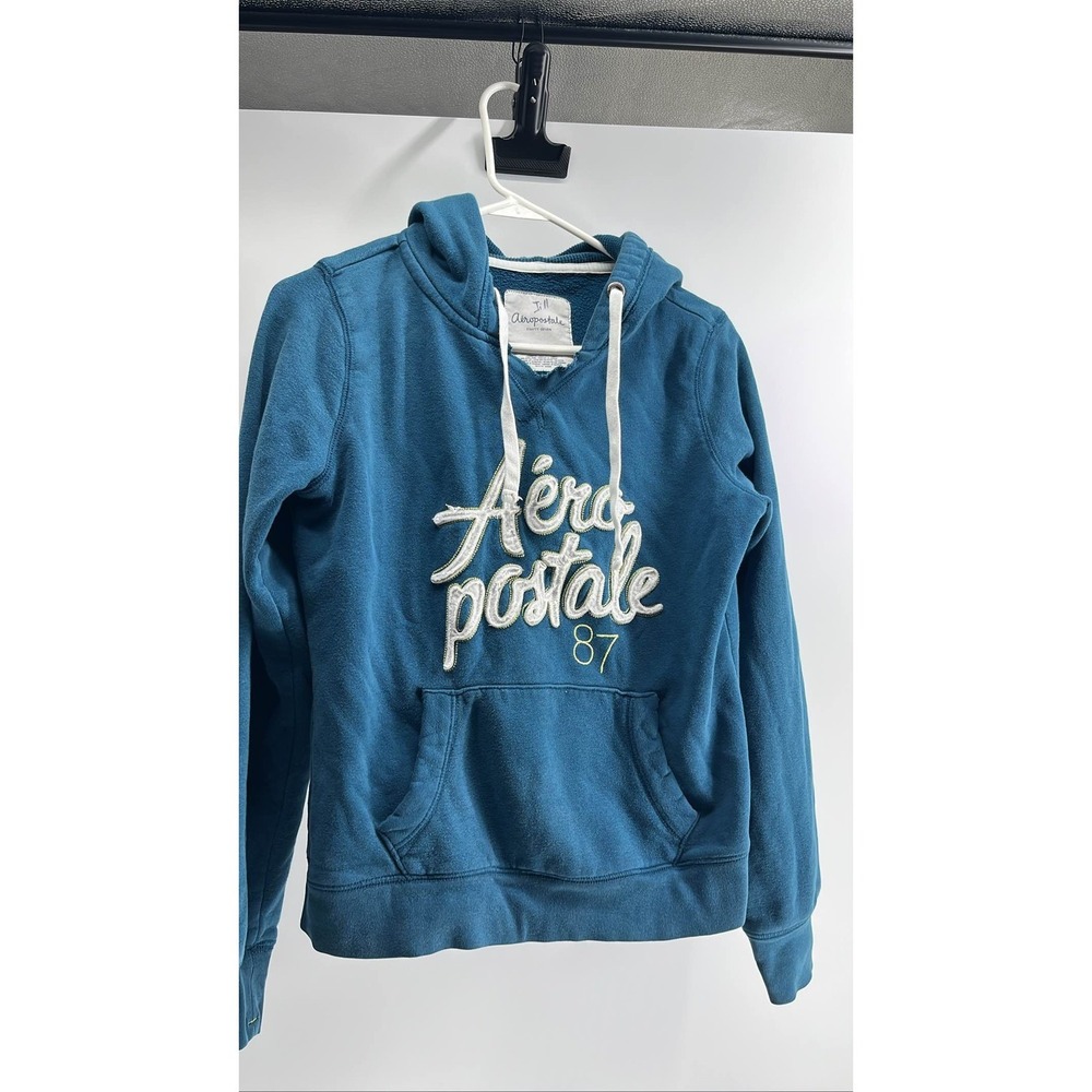 Aeropostale Women's Teal Aero Postale 87 ‎ Hoodie Sz L